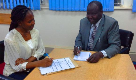 Sally Musungu with the Dean of students University of Nairobi