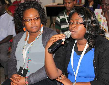 Participants speak at a YPARD side event during AASW6. Agriculture may not seem like a young persons profession, but there are a surprising number of youth involved!