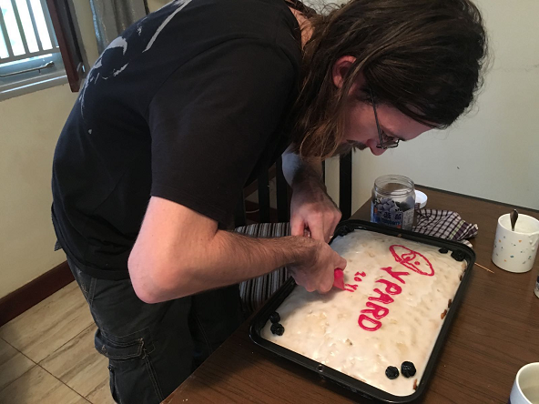 Simon baking #YPARD10years cake