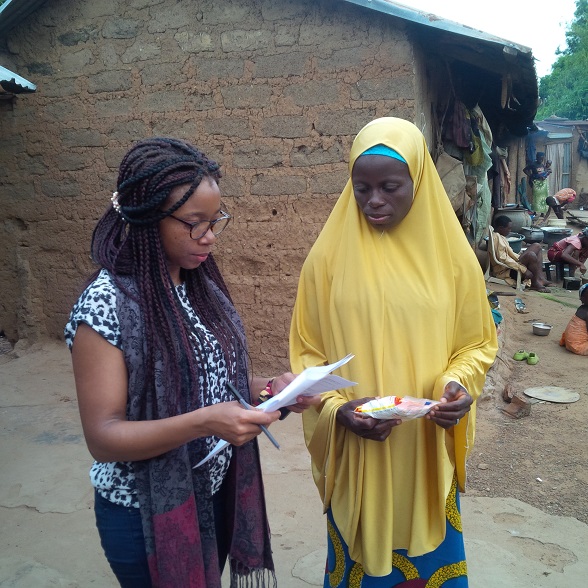 Bookie doing field work in North Nigeria