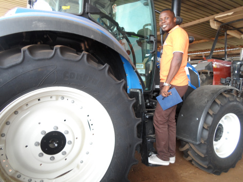 Adesanya Tomiwa with a tractor