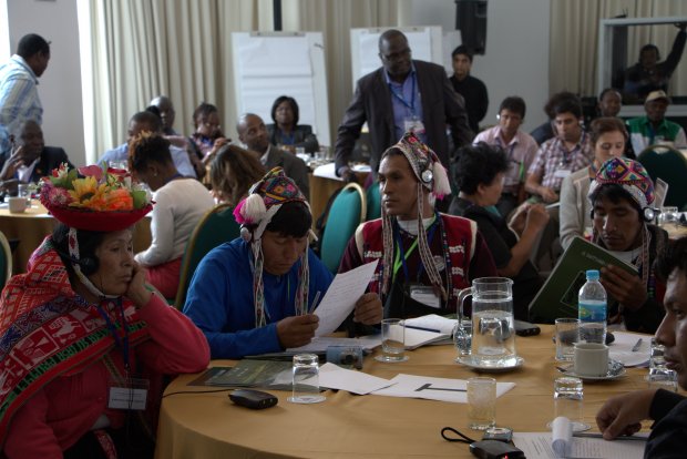 Farmers, indigenous people and other stakeholders discuss crucial agricultural issues in Lima, Peru. Photo: G. Betancourt (CIAT)