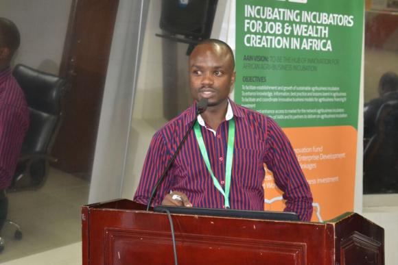 YPARD Kenya representative making a presentation during the FARA Youth side event